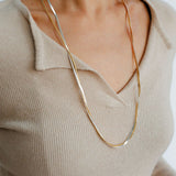 Gold & Silver Two-Tone Snake Chain Long Necklace