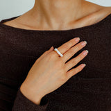 Stackable Long Baroque Pipa Pearl Ring