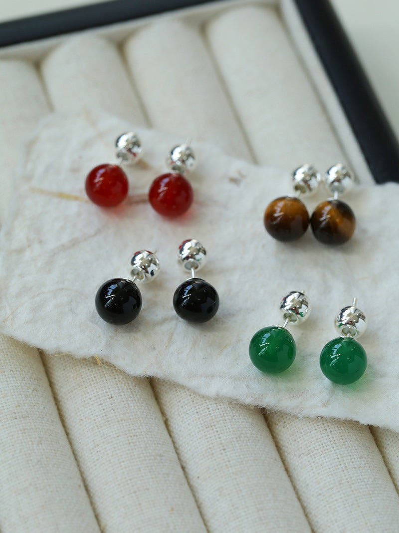 8mm Minimalist Summer Gemstone Stud Earrings - floysun