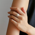 925 Silver Baroque Freshwater Pearl Multi - Layer Ring - floysun