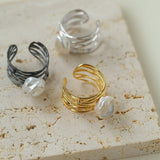 925 Silver Baroque Freshwater Pearl Multi - Layer Ring - floysun