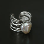 925 Silver Baroque Freshwater Pearl Multi - Layer Ring - floysun