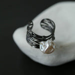 925 Silver Baroque Freshwater Pearl Multi - Layer Ring - floysun