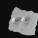 925 Silver C - Shaped Matte Flying Saucer Earrings - floysun