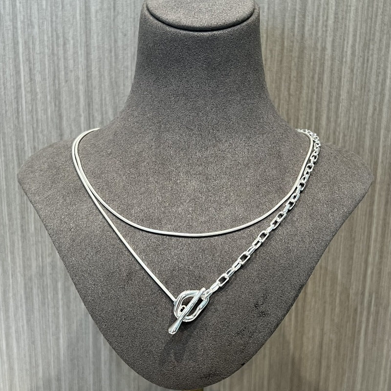 925 Silver Chain Double Y Long Necklace - floysun