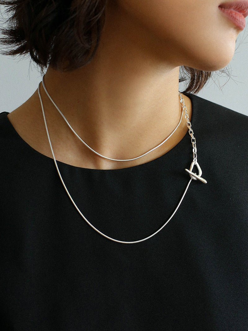 925 Silver Chain Double Y Long Necklace - floysun