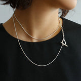 925 Silver Chain Double Y Long Necklace - floysun