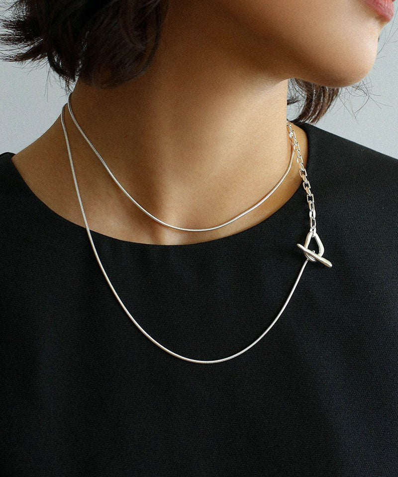 925 Silver Chain Double Y Long Necklace - floysun