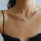 925 Silver Choker with Full Zirconia Barrel Bead Shape Pendant - floysun