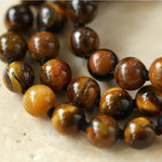 925 Silver Clasp Tiger's Eye Beaded Choker Necklace - floysun