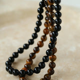 925 Silver Clasp Tiger's Eye Beaded Choker Necklace - floysun