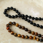 925 Silver Clasp Tiger's Eye Beaded Choker Necklace - floysun