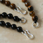 925 Silver Clasp Tiger's Eye Beaded Choker Necklace - floysun