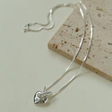 925 Silver Heart Pendant Necklace - floysun