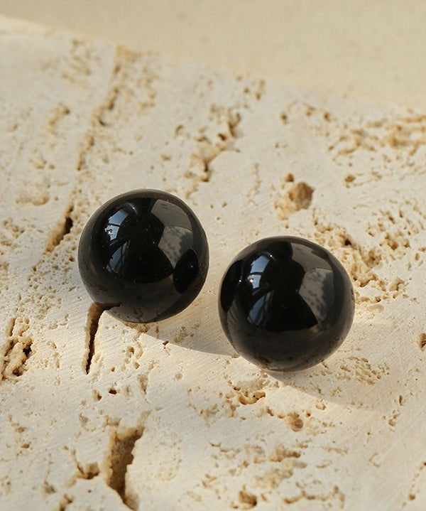 925 Silver Hemispheric Enamel Simple Studs Earrings - floysun