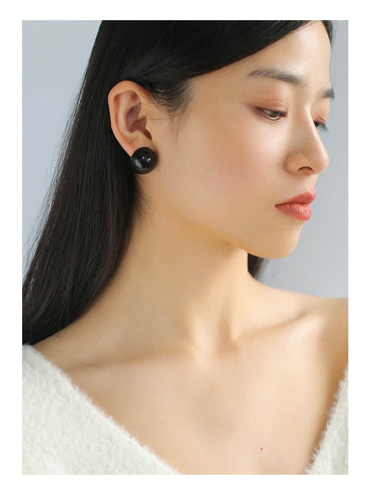 925 Silver Hemispheric Enamel Simple Studs Earrings - floysun