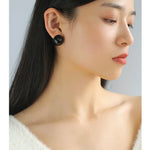 925 Silver Hemispheric Enamel Simple Studs Earrings - floysun