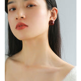 925 Silver Hemispheric Enamel Simple Studs Earrings - floysun