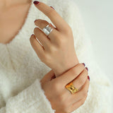 925 Silver Irregular Split Ring - floysun