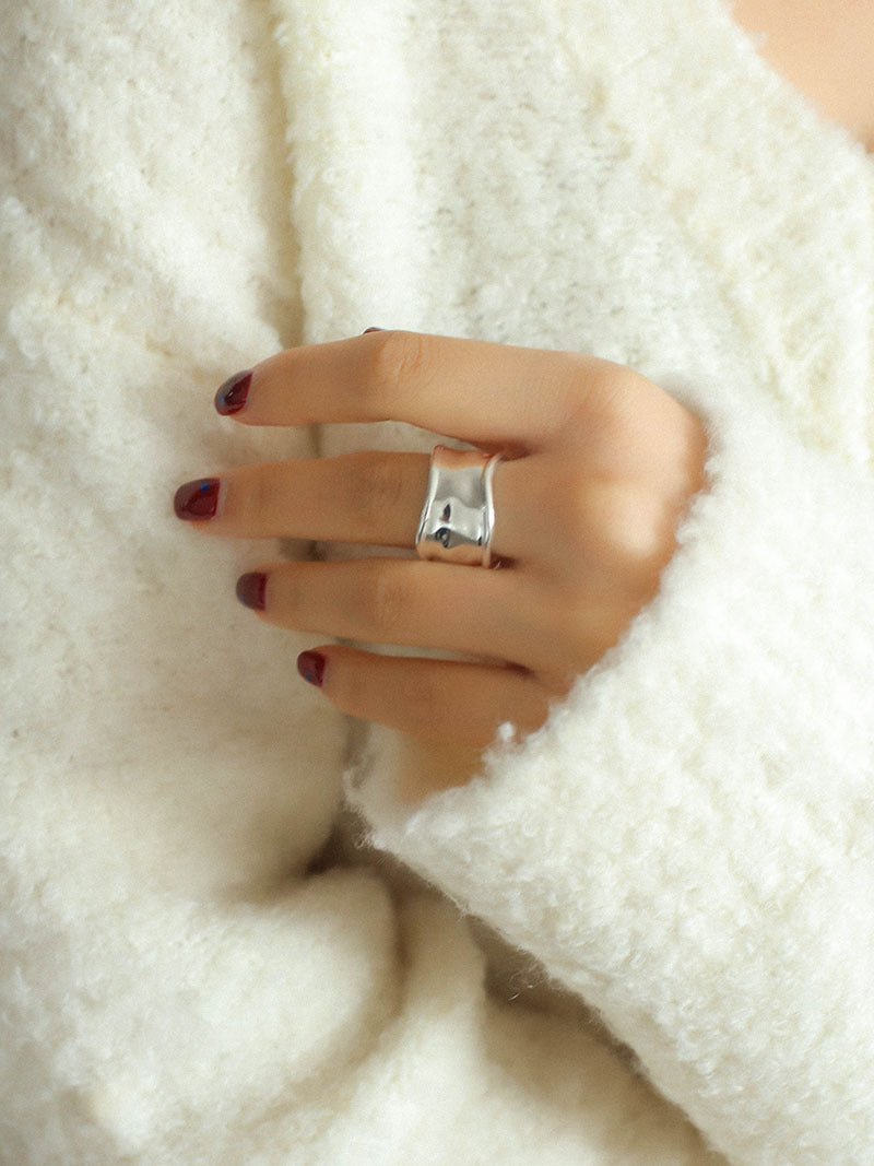 925 Silver Irregular Split Ring - floysun