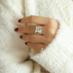 925 Silver Irregular Split Ring - floysun