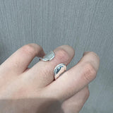 925 Silver Irregular Split Ring - floysun