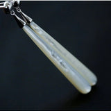 925 Silver Long Teardrop White Mother of Pearls Earrings - floysun