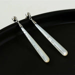 925 Silver Long Teardrop White Mother of Pearls Earrings - floysun