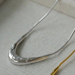 925 Silver Metal Style U-Shape Necklace - floysun