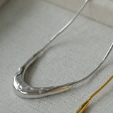 925 Silver Metal Style U-Shape Necklace - floysun