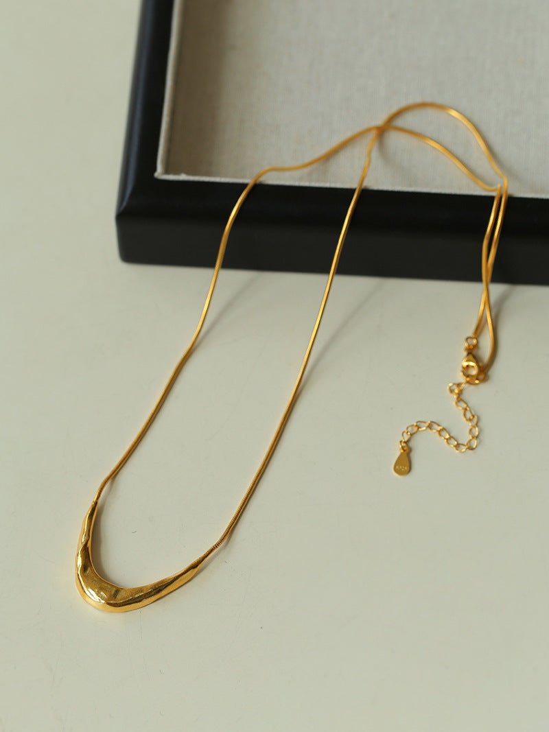 925 Silver Metal Style U-Shape Necklace - floysun