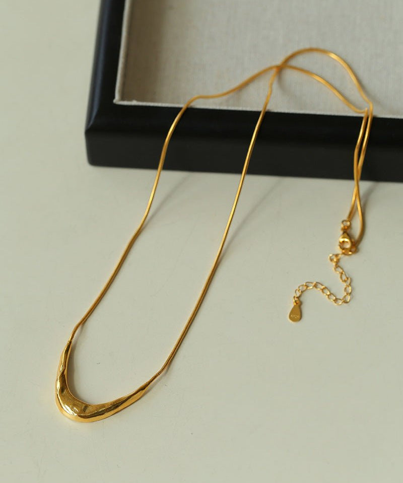 925 Silver Metal Style U-Shape Necklace - floysun