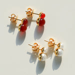 925 Silver Mini Gourd Pearl Stud Earrings - floysun