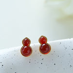 925 Silver Mini Gourd Pearl Stud Earrings - floysun