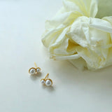 925 Silver Mini Gourd Pearl Stud Earrings - floysun