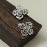 925 Silver New Hollow Lace Stud Earrings Four Leaf Clover Stud Earrings - floysun