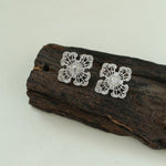 925 Silver New Hollow Lace Stud Earrings Four Leaf Clover Stud Earrings - floysun