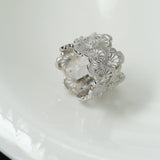 925 Silver New Lace Ring Brushed Matte Hollow Ring - floysun