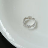 925 Silver New Lace Ring Brushed Matte Hollow Ring - floysun