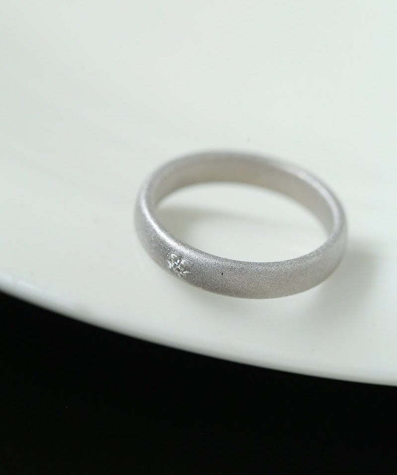 925 Silver New Lace Ring Brushed Matte Hollow Ring - floysun