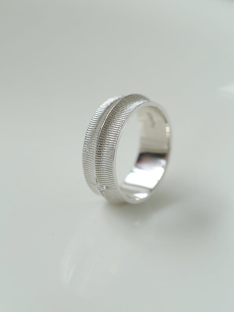 925 Silver New Lace Ring Brushed Matte Hollow Ring - floysun