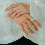 925 Silver New Lace Ring Brushed Matte Hollow Ring - floysun