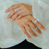 925 Silver New Lace Ring Brushed Matte Hollow Ring - floysun