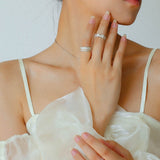 925 Silver New Lace Ring Brushed Matte Hollow Ring - floysun