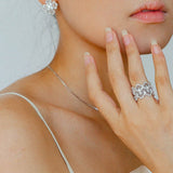 925 Silver New Lace Ring Brushed Matte Hollow Ring - floysun