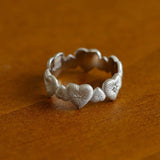 925 Silver New Lace Ring Brushed Matte Hollow Ring - floysun