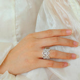 925 Silver New Lace Ring Brushed Matte Hollow Ring - floysun