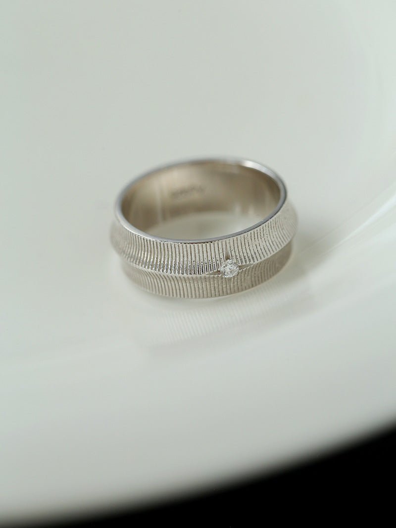 925 Silver New Lace Ring Brushed Matte Hollow Ring - floysun