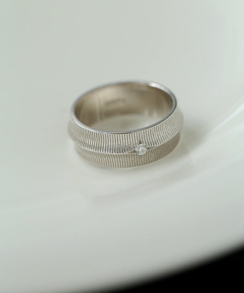 925 Silver New Lace Ring Brushed Matte Hollow Ring - floysun