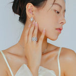 925 Silver New Lace Ring Brushed Matte Hollow Ring - floysun